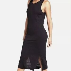 Athleta Black Midi Dress - SIZE M - Laser Cut Tank Style